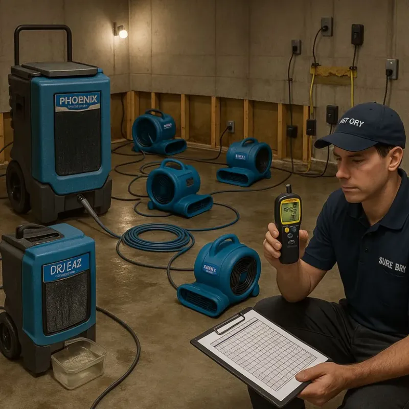 Structural Drying and Dehumidification process in Plainview, MN